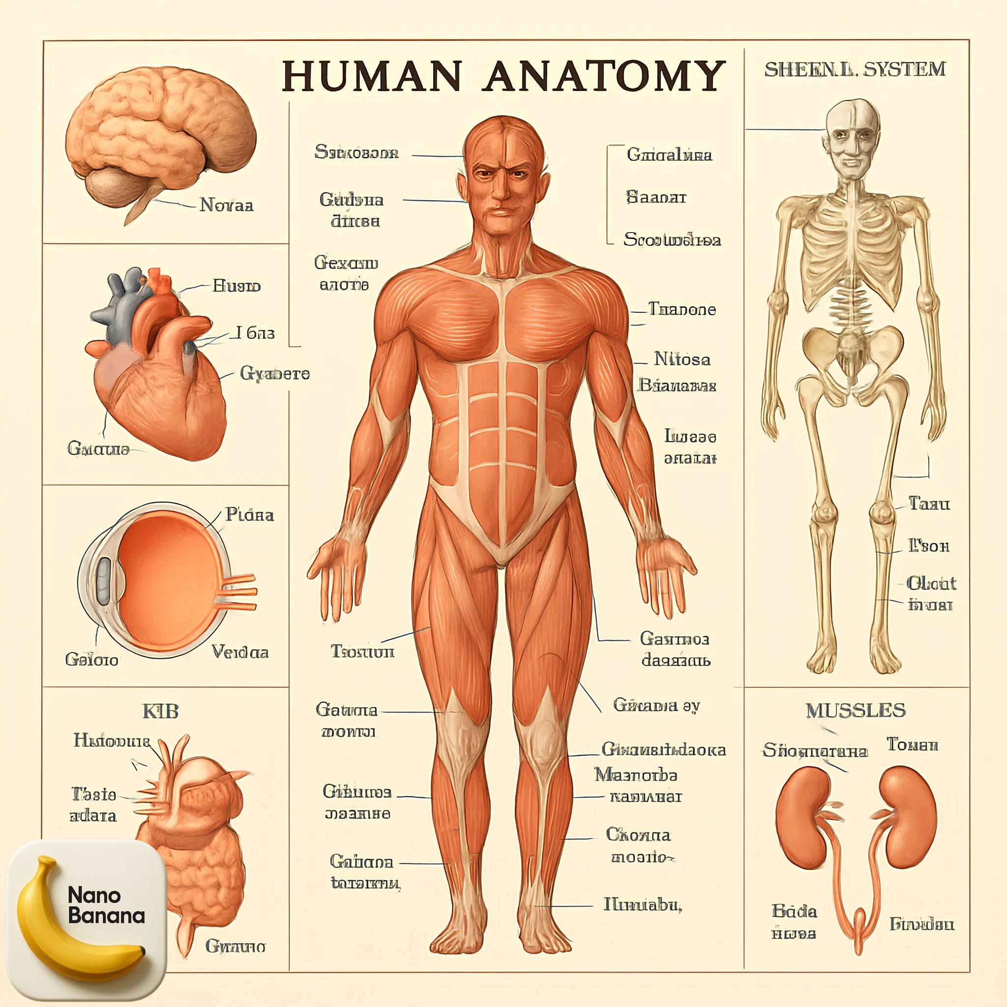 Nano Banana Anatomy Poster